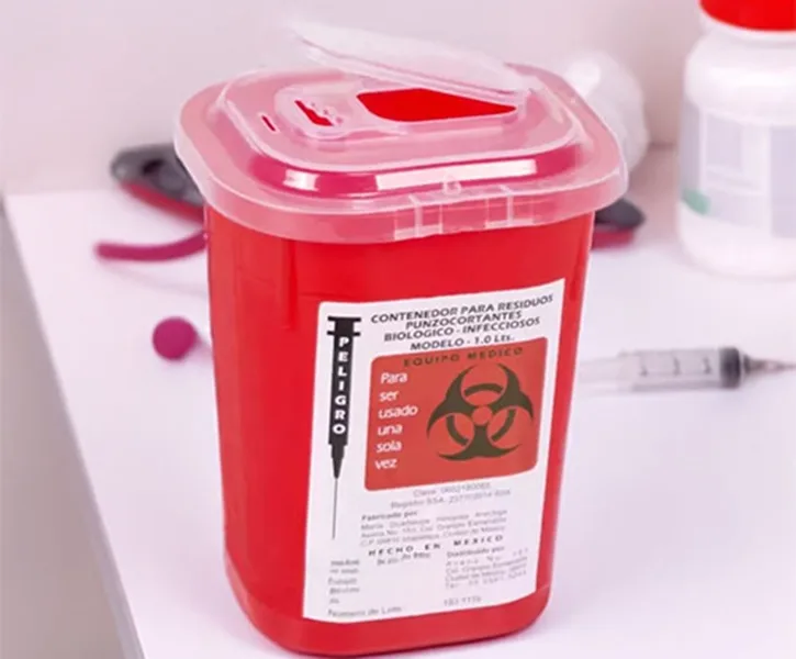 Contenedor punzocortante 1.0 L